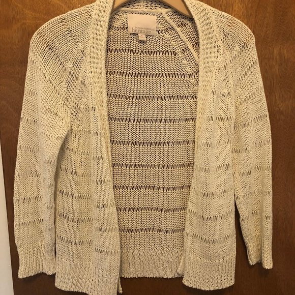 Gorgeous BANANA REPUBLIC Heritage open cardigan, gold threads, size small - Picture 1 of 5